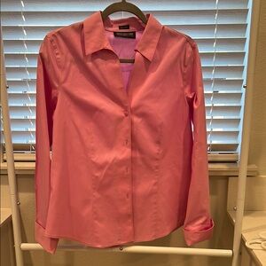 Jones New York Pink Long Sleeve Button Down Shirt